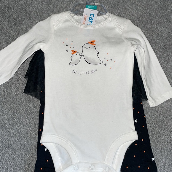 Carter’s “My Little Boo” Bodysuit Onesie and Tutu Black Leggings - Halloween - Picture 2 of 5